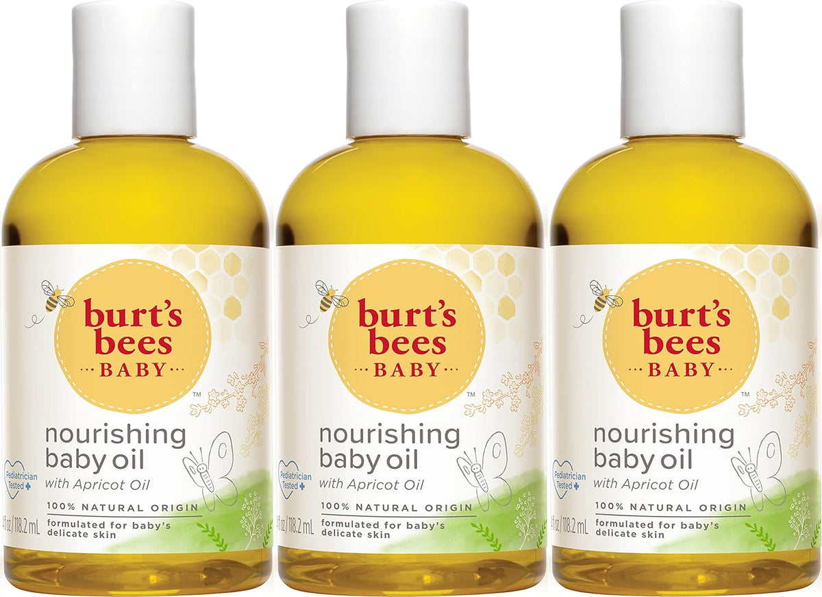 Baby™ Nourishing Baby Oil, 100% Natural Baby Skin Care - 4 Ounce Bottle - Pack of 3