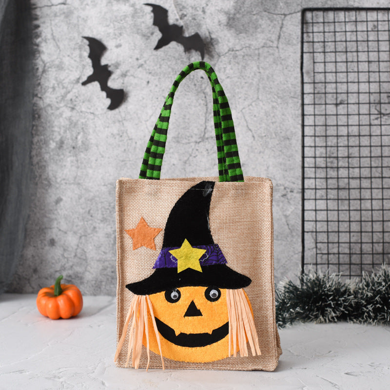 Halloween Candy Tote Bag For Kids Funny Creative Witch Skull Pumpkin Gift Handbag Small Jewelry Props Shopping Bags