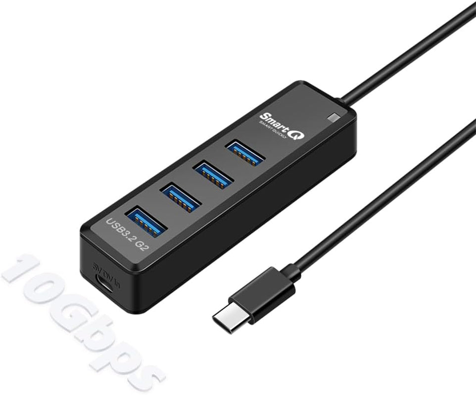 H302S USB 3.0 Hub for Laptop with 2Ft Long Cable, Multi Port Expander, Fast Data Transfer USB Splitter Compatible with Windows PC, Mac, Printer, Mobile HDD