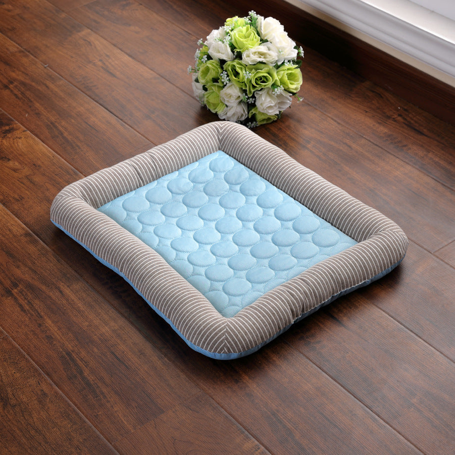 Pet Cooling Pad Bed For Dogs Cats Puppy Kitten Cool Mat Pet Blanket Ice Silk Material Soft For Summer Sleeping  Blue Breathable Devogue