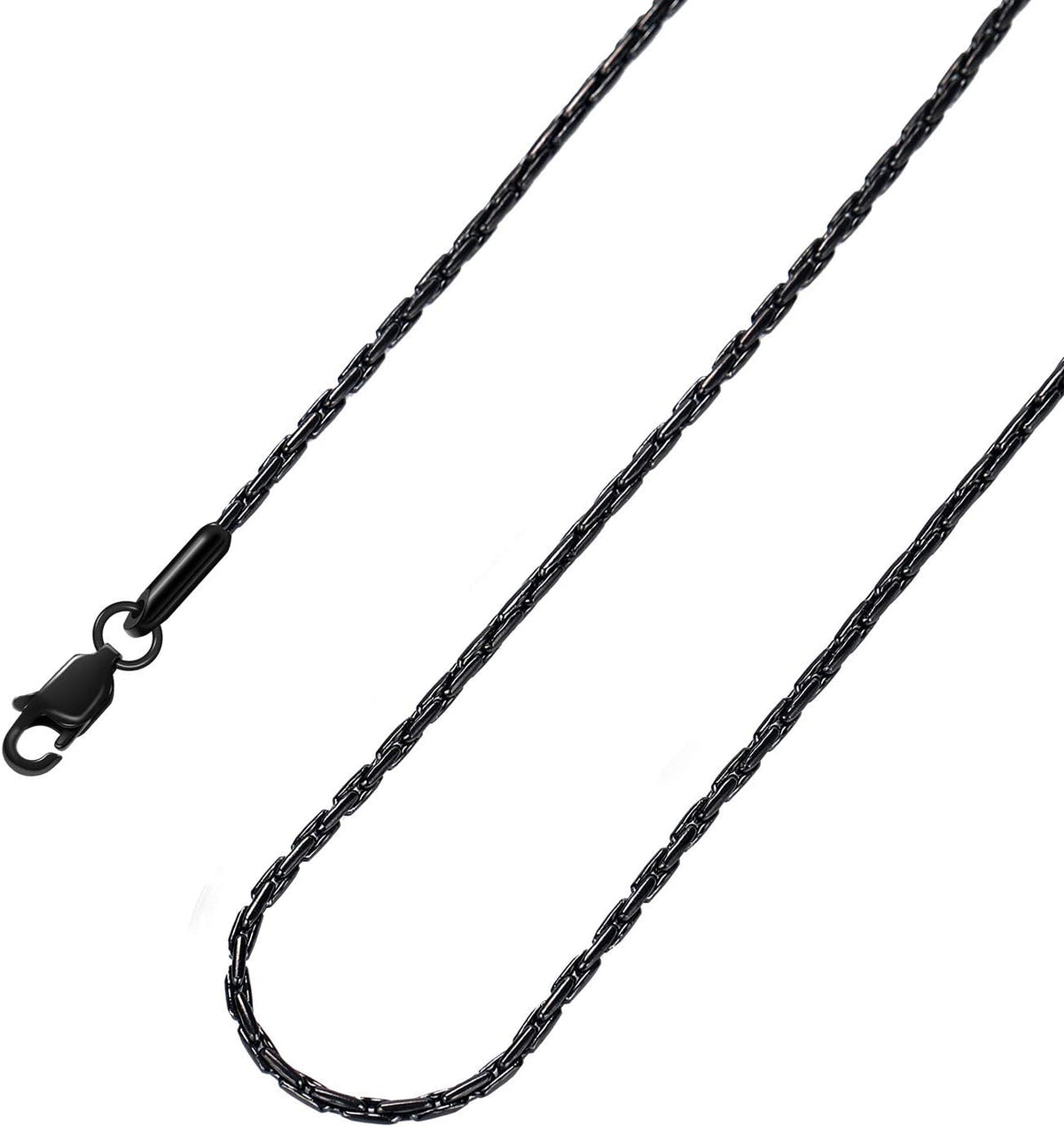 2-3Mm Black Rolo Chain Stainless Steel Cable Chain Necklace Mens Womens Jewelry,18-36Inch