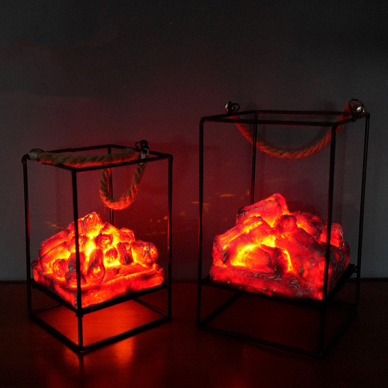 LED Flame Light Home Christmas Halloween Simulated Charcoal Fireplace Lamp Devogue