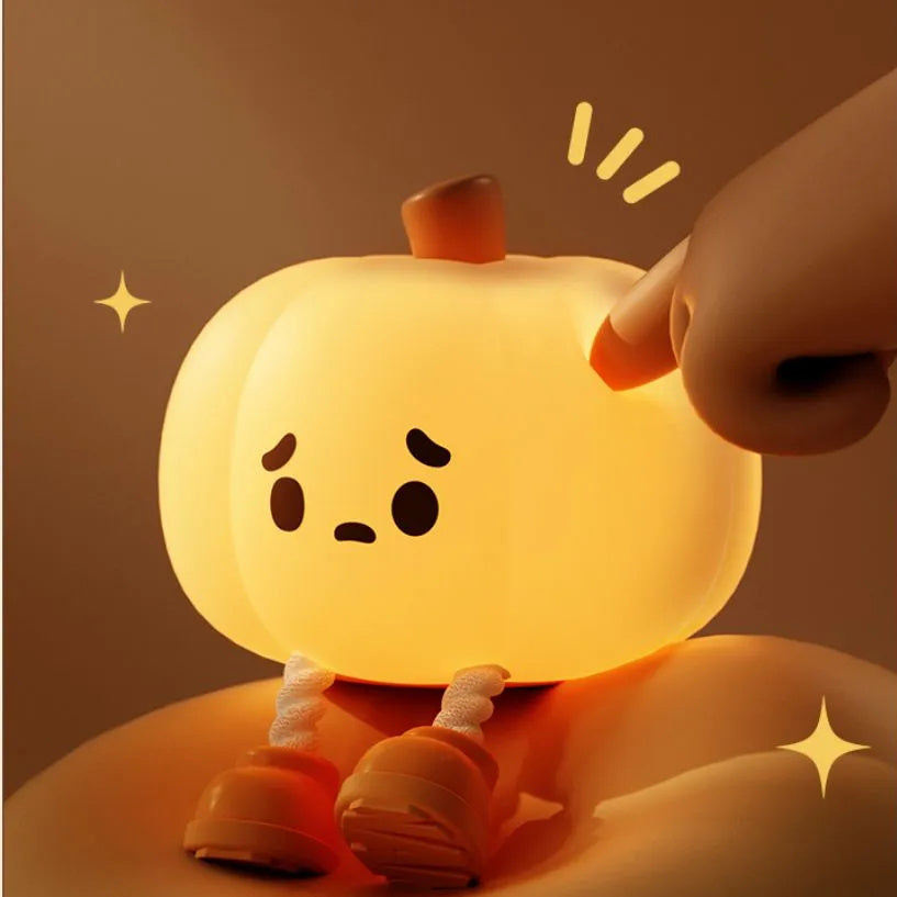 Home Decor Halloween Pumpkin Night Light Cute Soft Silicone Lamp Touch  Dimmable Rechargeable Bedside Decor Light Kids Gifts Halloween Decorations Devogue