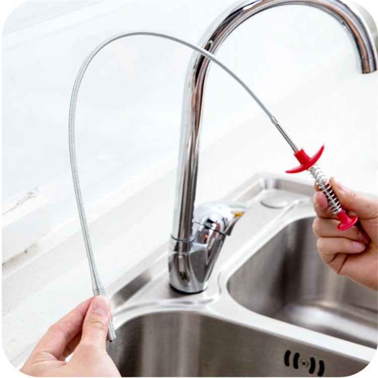 60CM Sewer Dredger Spring Pipe Dredging Tool Household Hair Cleaner Drain Clog Remover Cleaning Tools Household For Kitchen Sink Kitchen Gadgets Devogue