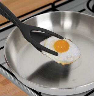 2 In 1 Grip And Flip Tongs Egg Spatula Tongs Clamp Pancake Fried Egg French Toast Omelet Overturned Kitchen Accessories Devogue