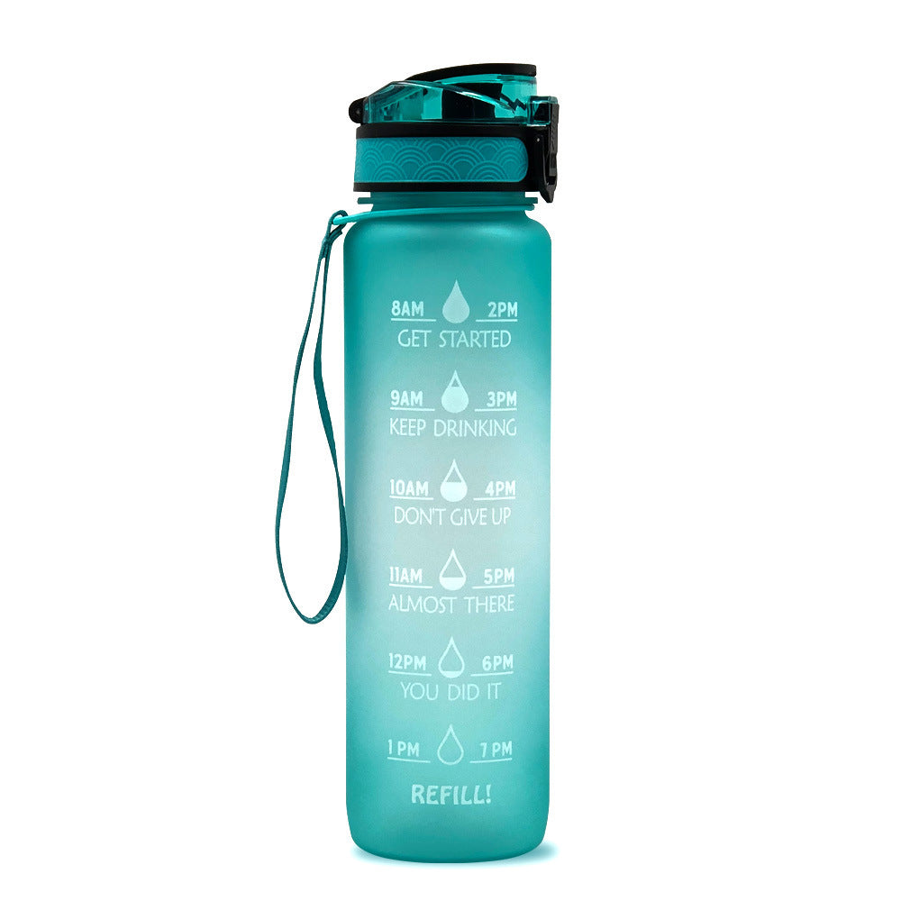 HydraPulse 1L Tritan Motivational Water Bottle with Time Marker, Leakproof Bounce Cover for Sports & Fitness Devogue