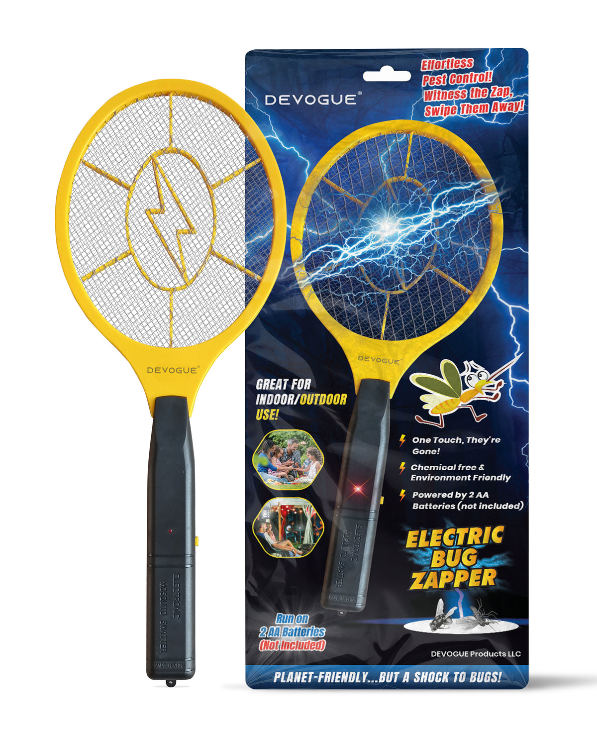 Fly Swatter Bug Zapper - Portable Electric Mosquito and Fly Killer