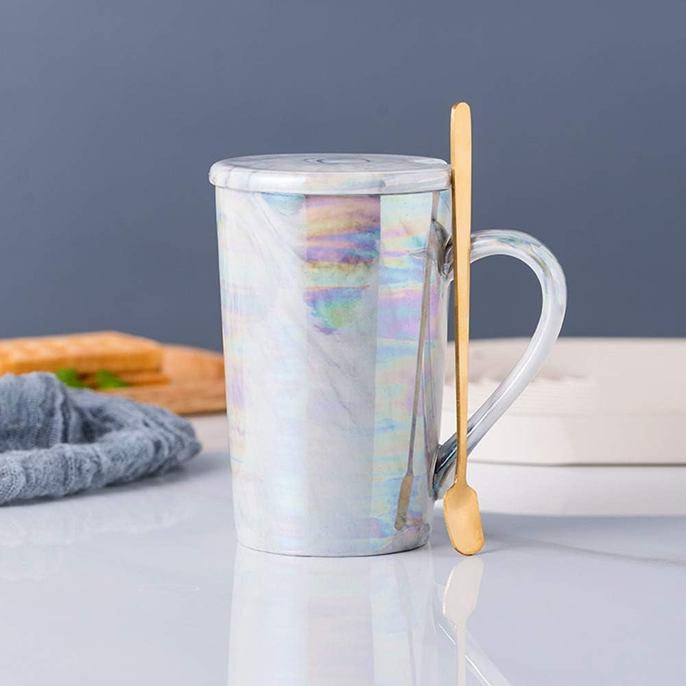 12Oz Ceramic Coffee Mug, Tall Iridescent Coffee Mugs,Cute Mugs Ceramic Coffee Mug for Mon Women, Dishwasher and Microwave Safe