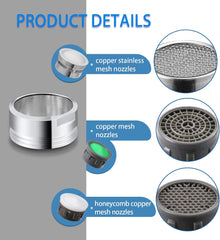 12 Pieces 2.2 GPM Sink Faucet Aerator, Kitchen Sink Aerator Replacement Parts, Bathroom Faucet Aerator, Faucet Adapter Kit with 15/16-Inch or 24 Mm Male Thread for Kitchen Bathroom Sink Faucets