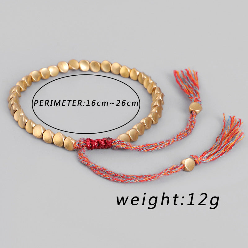 Handmade Tibetan Buddhist Bracelets On Hand Braided Copper Beads Lucky Rope Bracelet & Bangles For Women Men Devogue