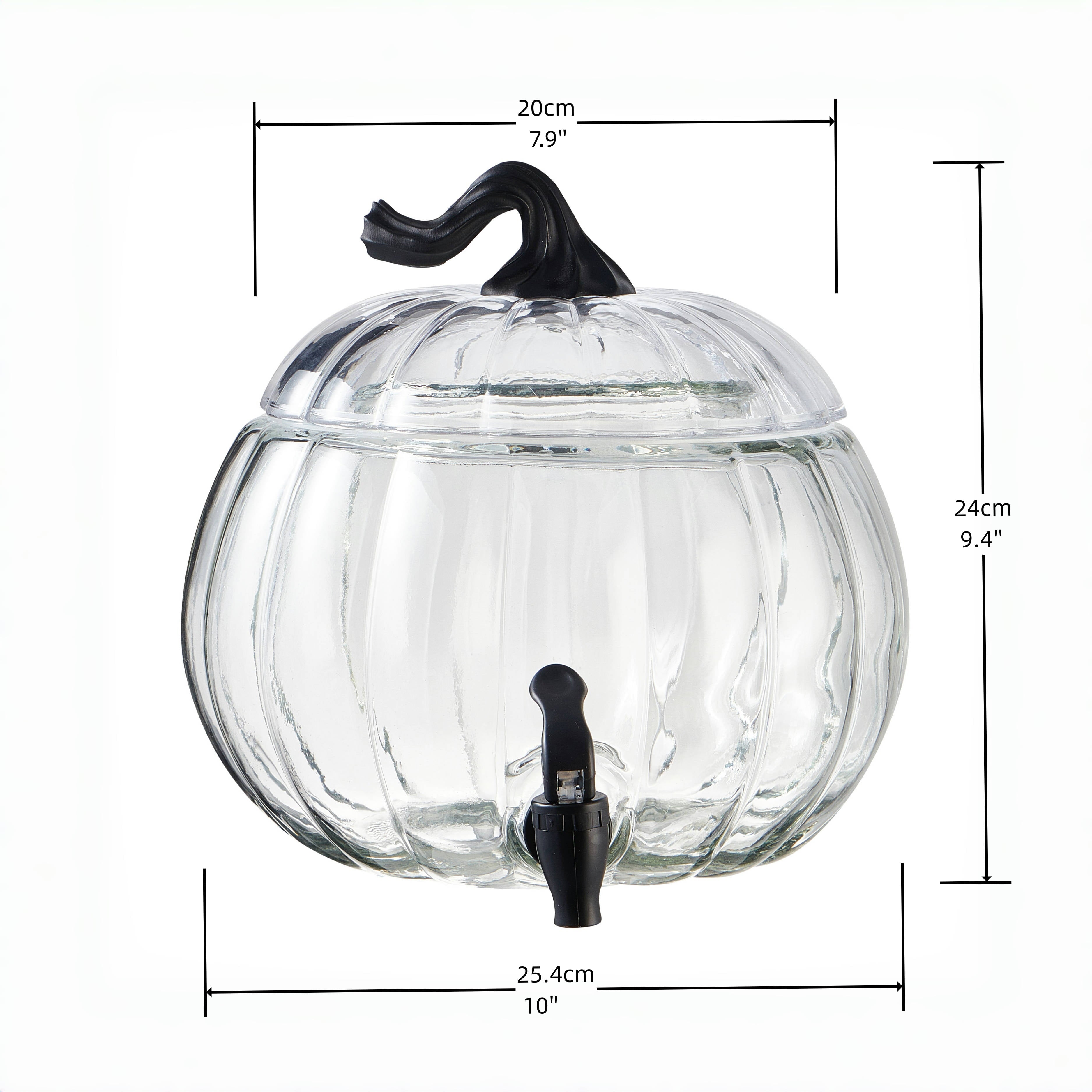 1.5 Gallon Clear Pumpkin Glass Beverage Dispenser