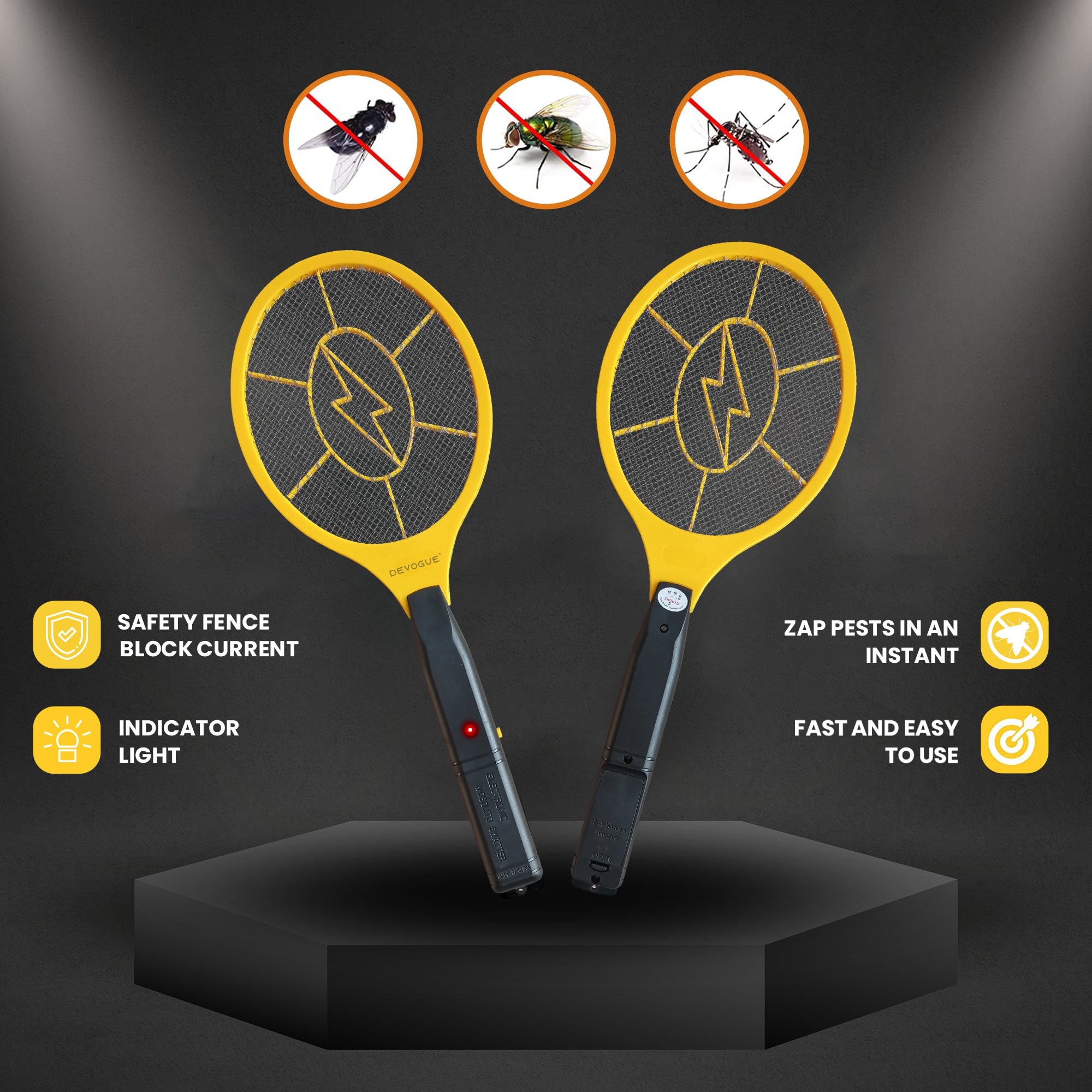 Fly Swatter Bug Zapper - Portable Electric Mosquito and Fly Killer