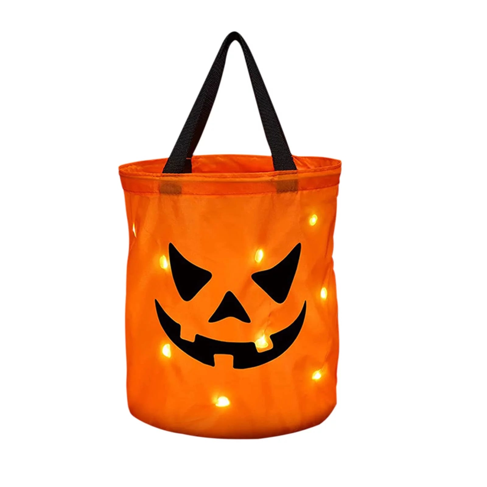 Halloween Candy Bags with LED Light Trick or Treat Bags Halloween Party Bags with Grimace Multipurpose Reusable Bucket