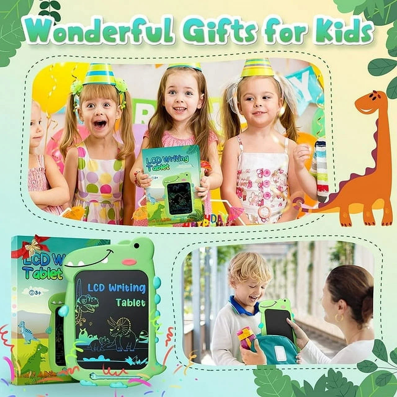 10-Inch LCD Writing Tablet for Kids, Colorful Screen Doodle Board, Toddler Educational Travel Toys, Christmas Birthday Gift for 3 4 5 6 7 Year Old Girls