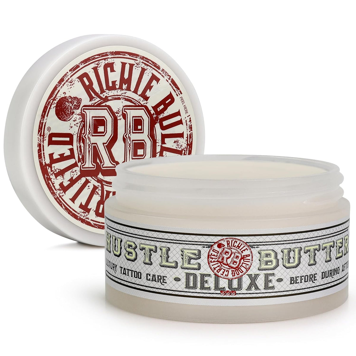 Hustle Butter Tattoo Aftercare 5Oz Tattoo Balm, Heals + Protects New Tattoos and Rejuvenates Older Tattoos - 100% Vegan Cream No-Petroleum