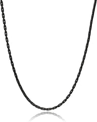 2-3Mm Black Rolo Chain Stainless Steel Cable Chain Necklace Mens Womens Jewelry,18-36Inch