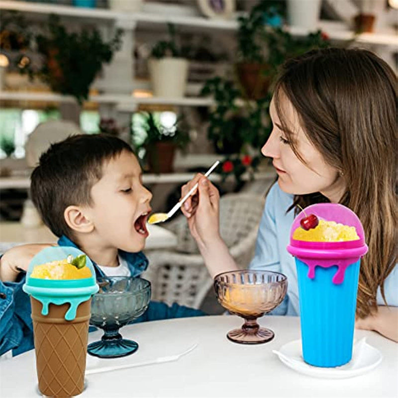 500ml Large Capacity Slushy Cup Summer Squeeze Homemade Juice Water Bottle Quick-Frozen Smoothie Sand Cup Pinch Fast Cooling Magic Ice Cream Slushy Maker Beker Kitchen Gadgets Devogue