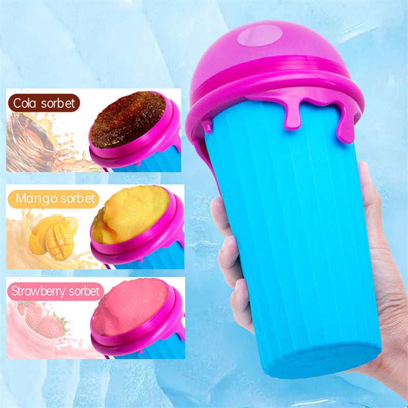 500ml Large Capacity Slushy Cup Summer Squeeze Homemade Juice Water Bottle Quick-Frozen Smoothie Sand Cup Pinch Fast Cooling Magic Ice Cream Slushy Maker Beker Kitchen Gadgets Devogue