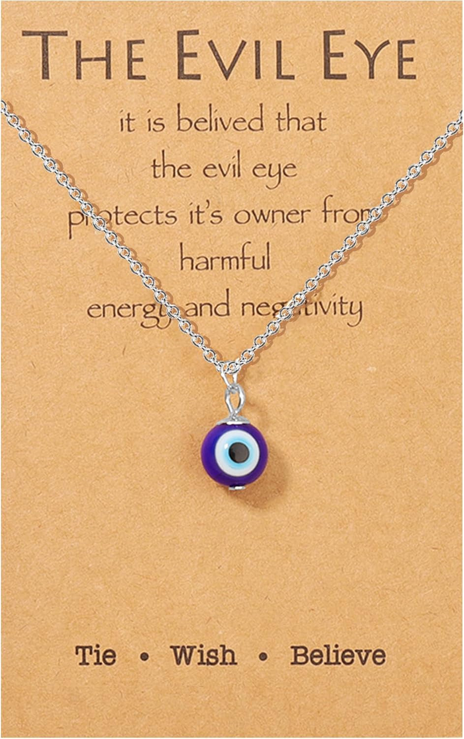 Evil Eye Necklace for Women Men Protection Necklace Leather Rope Glass Evil Eye Pendant Neckace Inspirational Jewelry Trendy Stuff Gifts Stocking Stuffers