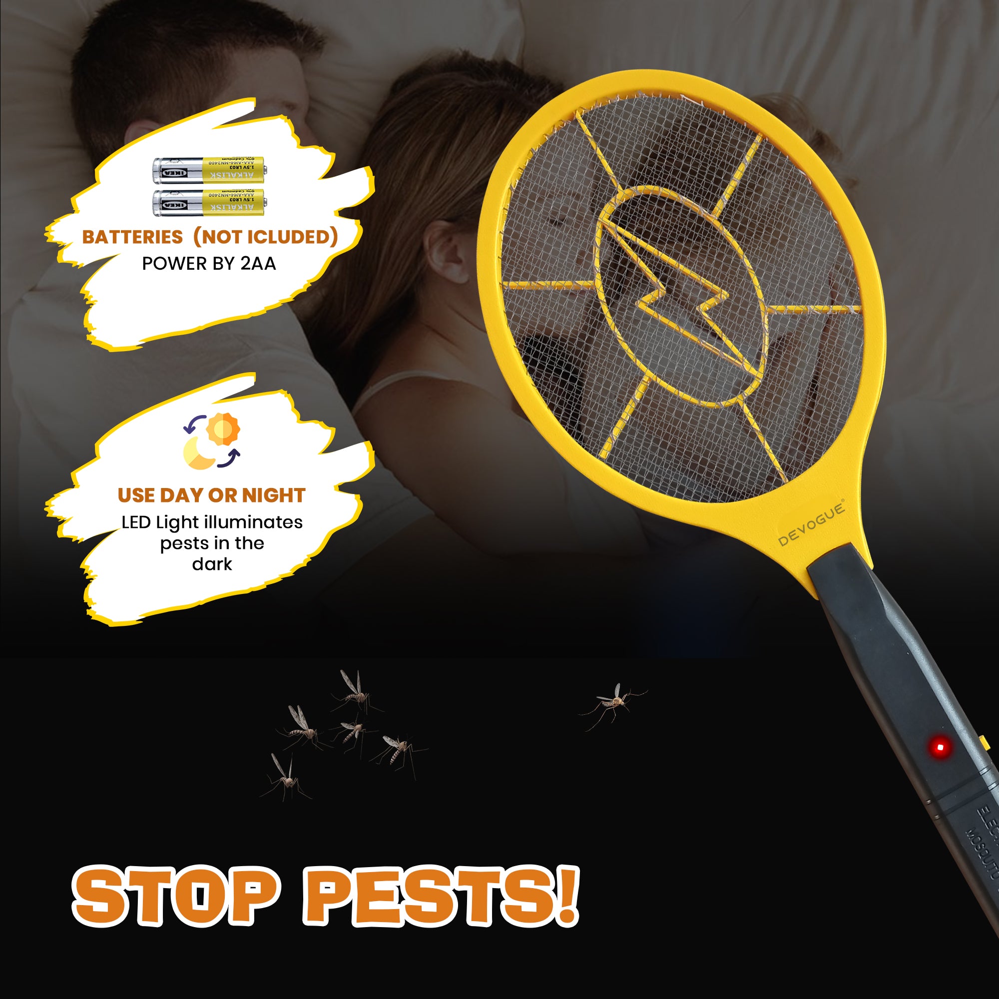 Fly Swatter Bug Zapper - Portable Electric Mosquito and Fly Killer