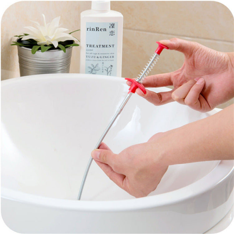 60CM Sewer Dredger Spring Pipe Dredging Tool Household Hair Cleaner Drain Clog Remover Cleaning Tools Household For Kitchen Sink Kitchen Gadgets Devogue