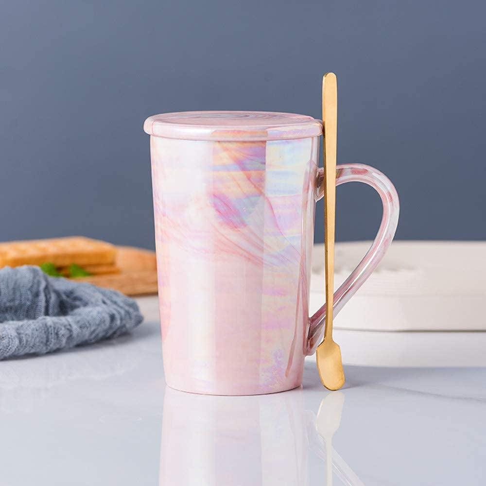 12Oz Ceramic Coffee Mug, Tall Iridescent Coffee Mugs,Cute Mugs Ceramic Coffee Mug for Mon Women, Dishwasher and Microwave Safe