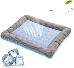 Pet Cooling Pad Bed For Dogs Cats Puppy Kitten Cool Mat Pet Blanket Ice Silk Material Soft For Summer Sleeping  Blue Breathable Devogue