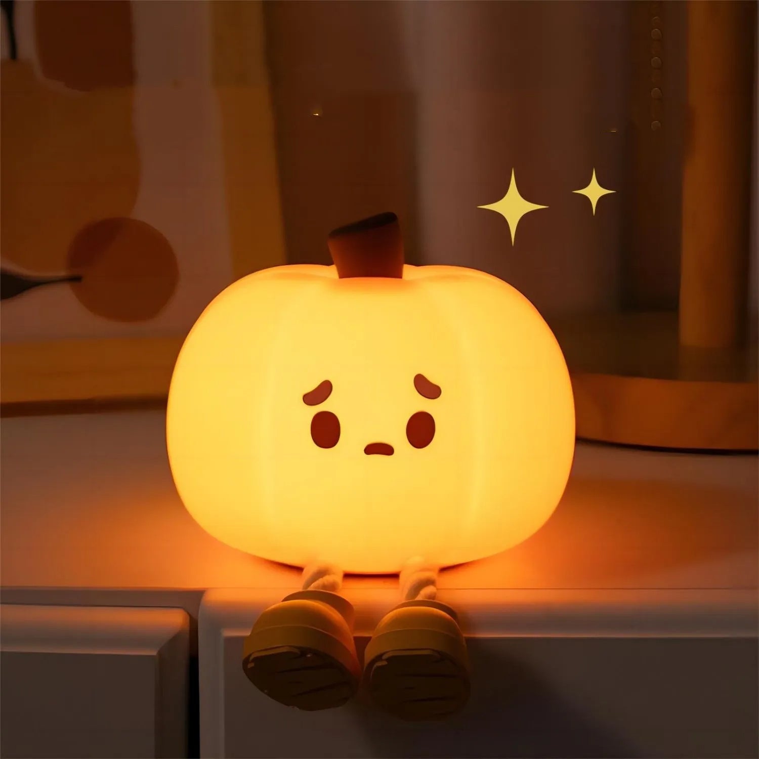 Home Decor Halloween Pumpkin Night Light Cute Soft Silicone Lamp Touch  Dimmable Rechargeable Bedside Decor Light Kids Gifts Halloween Decorations Devogue