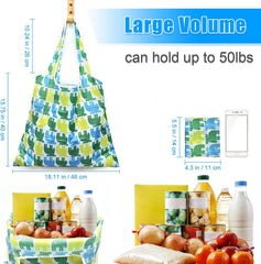 6 Pcs Large Capacity Reusable Grocery Bags Xlarge 50LBS Foldable Grocery Shopping Bags Washable Eco-Friendly Ripstop Nylon Tote Bags.#2