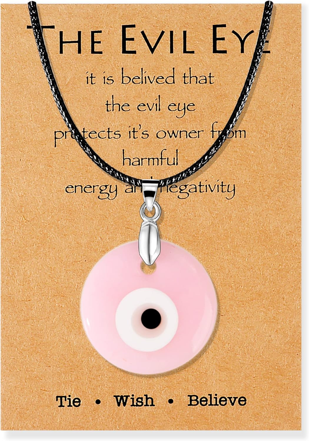 Evil Eye Necklace for Women Men Protection Necklace Leather Rope Glass Evil Eye Pendant Neckace Inspirational Jewelry Trendy Stuff Gifts Stocking Stuffers