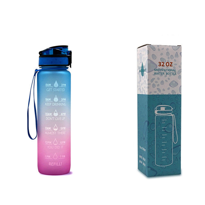 HydraPulse 1L Tritan Motivational Water Bottle with Time Marker, Leakproof Bounce Cover for Sports & Fitness Devogue