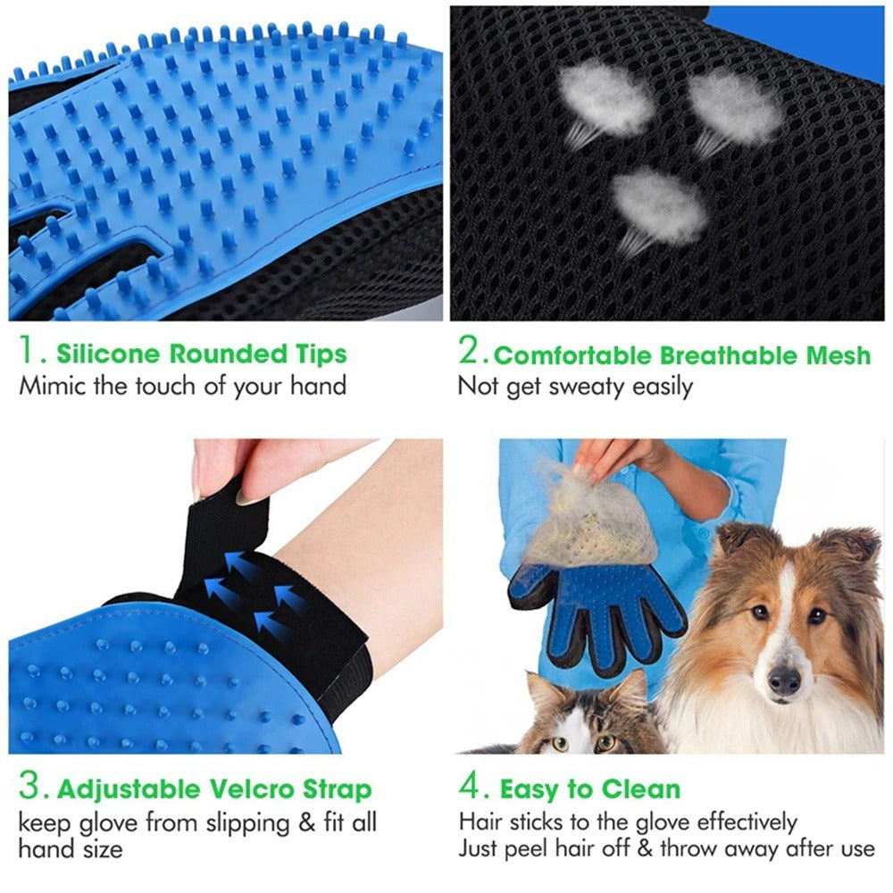 Cat Grooming Glove For Cats Wool Glove Pet Hair Deshedding Brush Comb Glove For Pet Dog Cleaning Massage Glove For Animal Sale Devogue