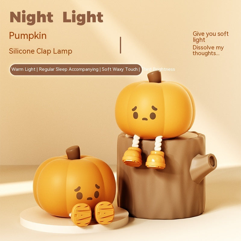 Home Decor Halloween Pumpkin Night Light Cute Soft Silicone Lamp Touch  Dimmable Rechargeable Bedside Decor Light Kids Gifts Halloween Decorations Devogue