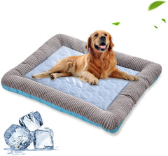 Pet Cooling Pad Bed For Dogs Cats Puppy Kitten Cool Mat Pet Blanket Ice Silk Material Soft For Summer Sleeping  Blue Breathable Devogue