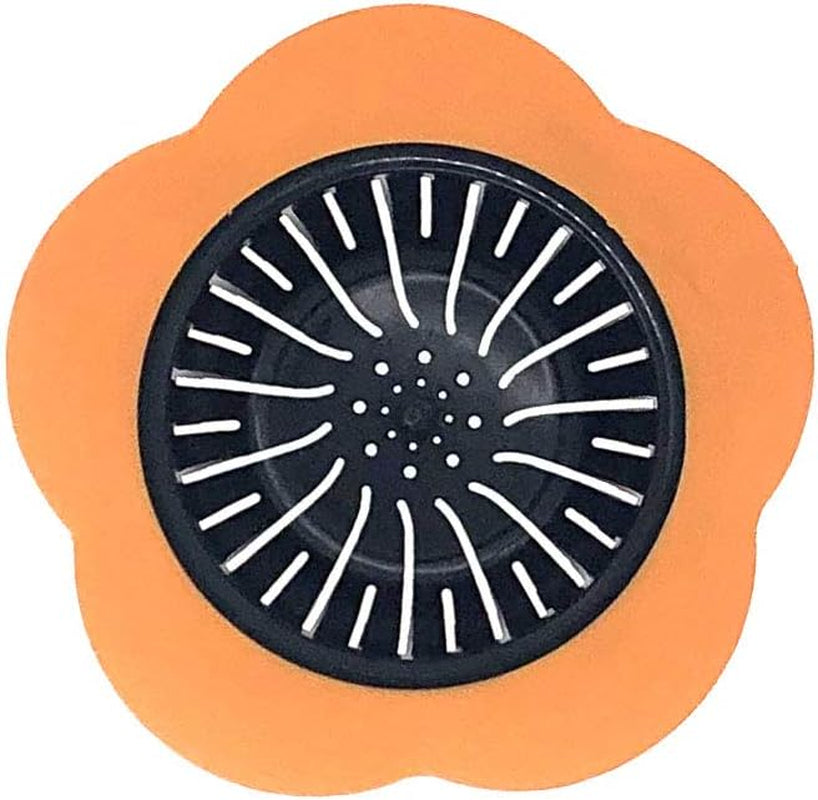 Sink Strainer Basket, 4.5 Inch Universal Kitchen Sink Stopper Garbage Disposal Drain Stopper Brushed Rubber STP-SS, for Insinkerator, Kitchenaid, Waste King, Kohler and More (Orange-A)