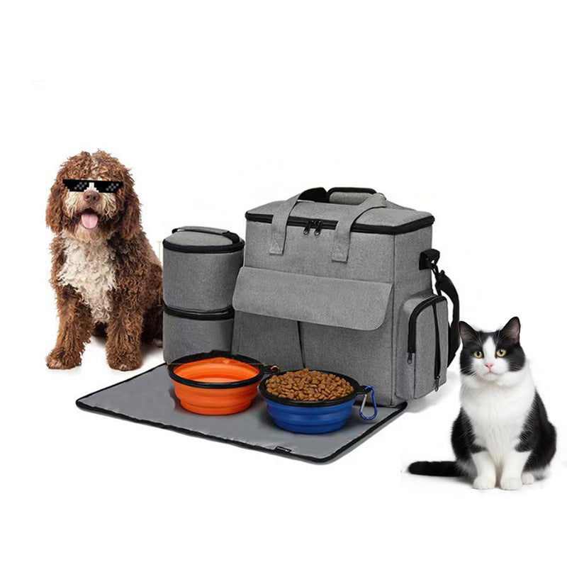 Dog Travel Bag Kit Pet Bag Out Travel Convenient Large-capacity Backpack Outdoor Travel Traveling Storage Bag Mat Devogue