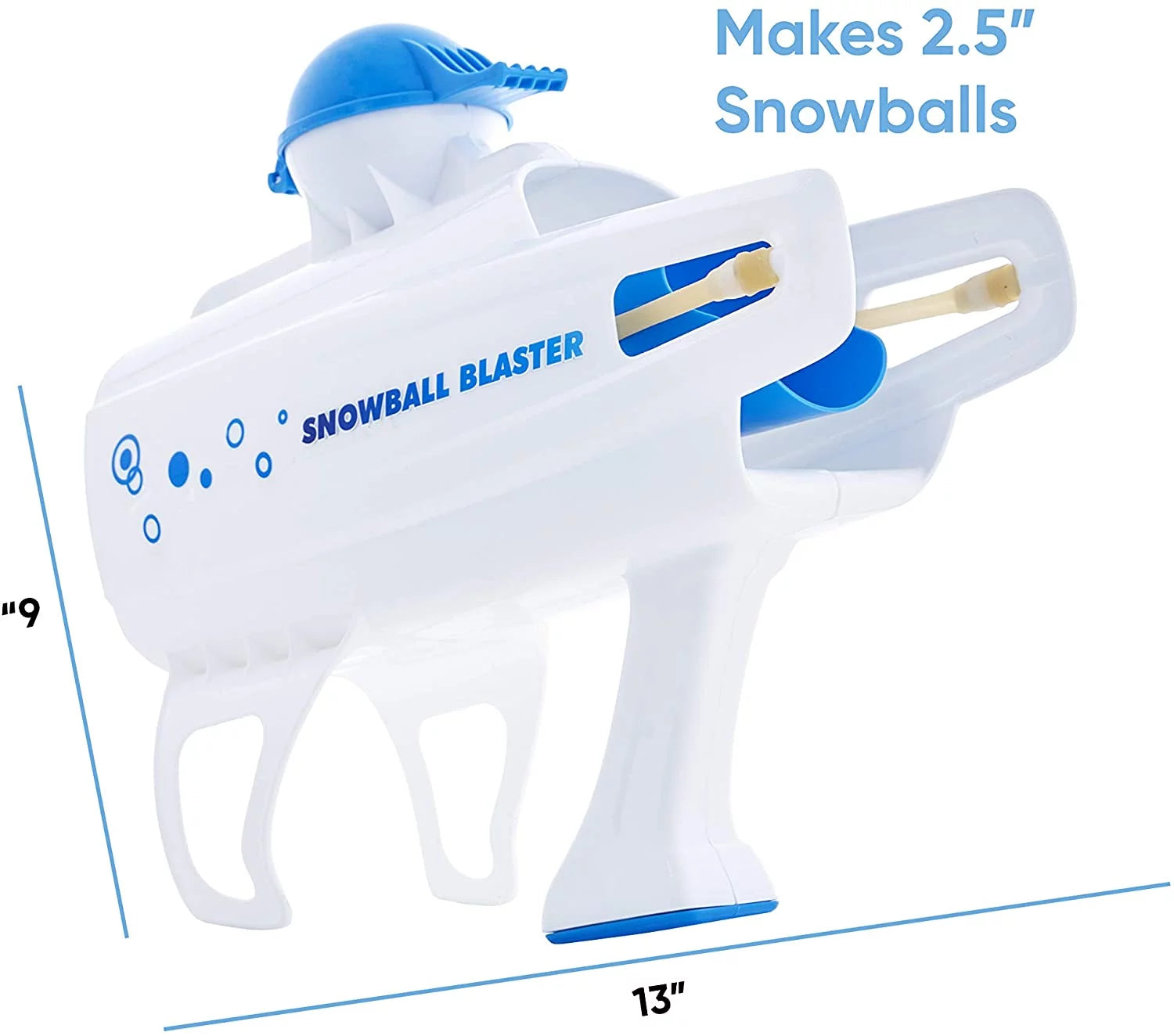 Snowball Blaster with a Snowball Maker to Shape Snow into Launcher-Ready Balls (Blue)