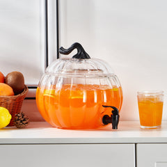 1.5 Gallon Clear Pumpkin Glass Beverage Dispenser