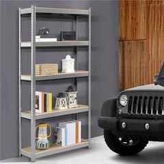 2PCS 5 Tiers Adjustable Storage Shelf Units for Garage, Silver