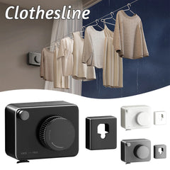 Wall Hanging Laundry Line Household Wire Telescopic Clothesline Rust-Proof Anti-Sagging Laundry Line For Indoor Outdoor Clothes Drying Rack