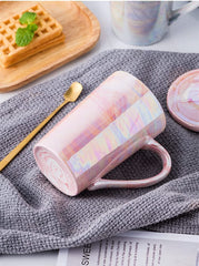 12Oz Ceramic Coffee Mug, Tall Iridescent Coffee Mugs,Cute Mugs Ceramic Coffee Mug for Mon Women, Dishwasher and Microwave Safe