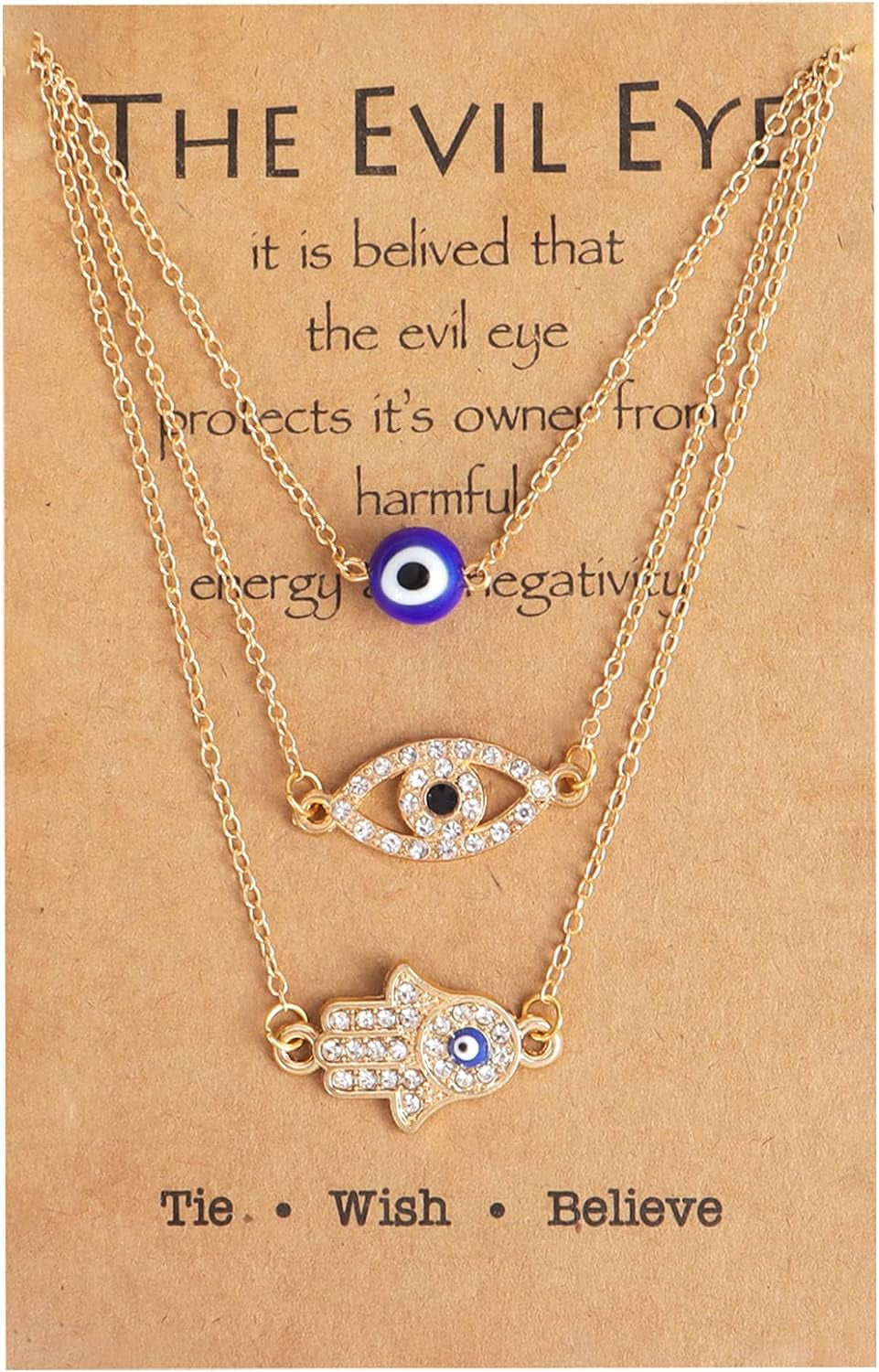 Evil Eye Necklace for Women Men Protection Necklace Leather Rope Glass Evil Eye Pendant Neckace Inspirational Jewelry Trendy Stuff Gifts Stocking Stuffers