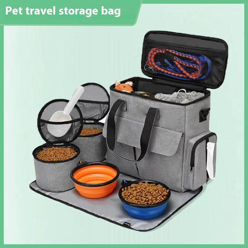 Dog Travel Bag Kit Pet Bag Out Travel Convenient Large-capacity Backpack Outdoor Travel Traveling Storage Bag Mat Devogue