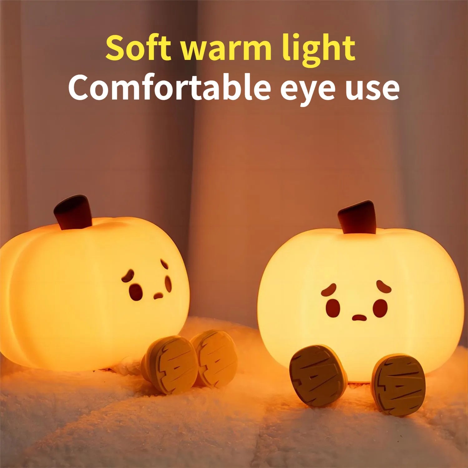 Home Decor Halloween Pumpkin Night Light Cute Soft Silicone Lamp Touch  Dimmable Rechargeable Bedside Decor Light Kids Gifts Halloween Decorations Devogue