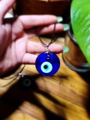 Evil Eye Necklace for Women Men Protection Necklace Leather Rope Glass Evil Eye Pendant Neckace Inspirational Jewelry Trendy Stuff Gifts Stocking Stuffers