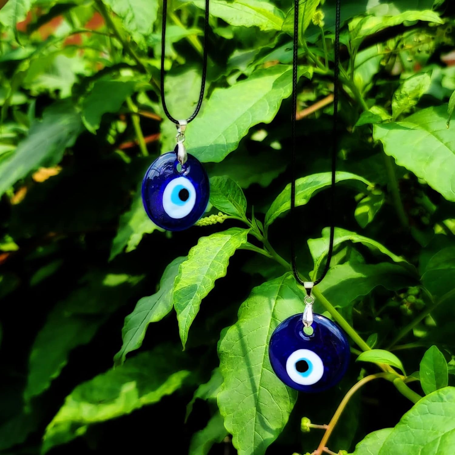 Evil Eye Necklace for Women Men Protection Necklace Leather Rope Glass Evil Eye Pendant Neckace Inspirational Jewelry Trendy Stuff Gifts Stocking Stuffers